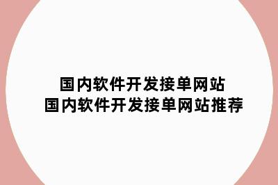 国内软件开发接单网站 国内软件开发接单网站推荐